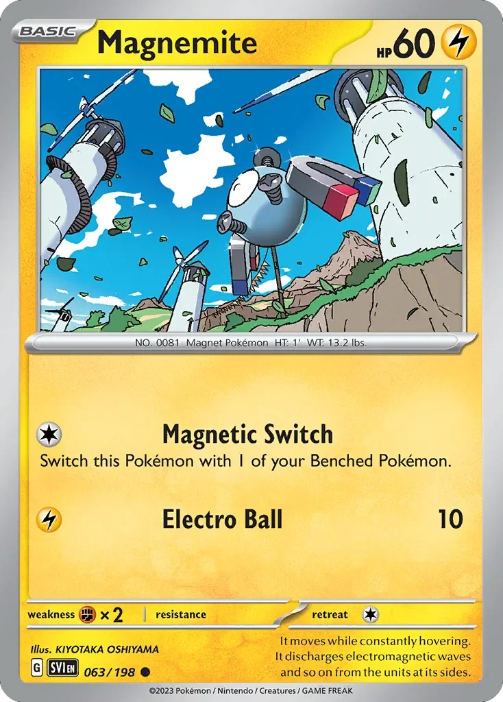 Magnemite 63 Pokemon card from Scarlet & Violet set