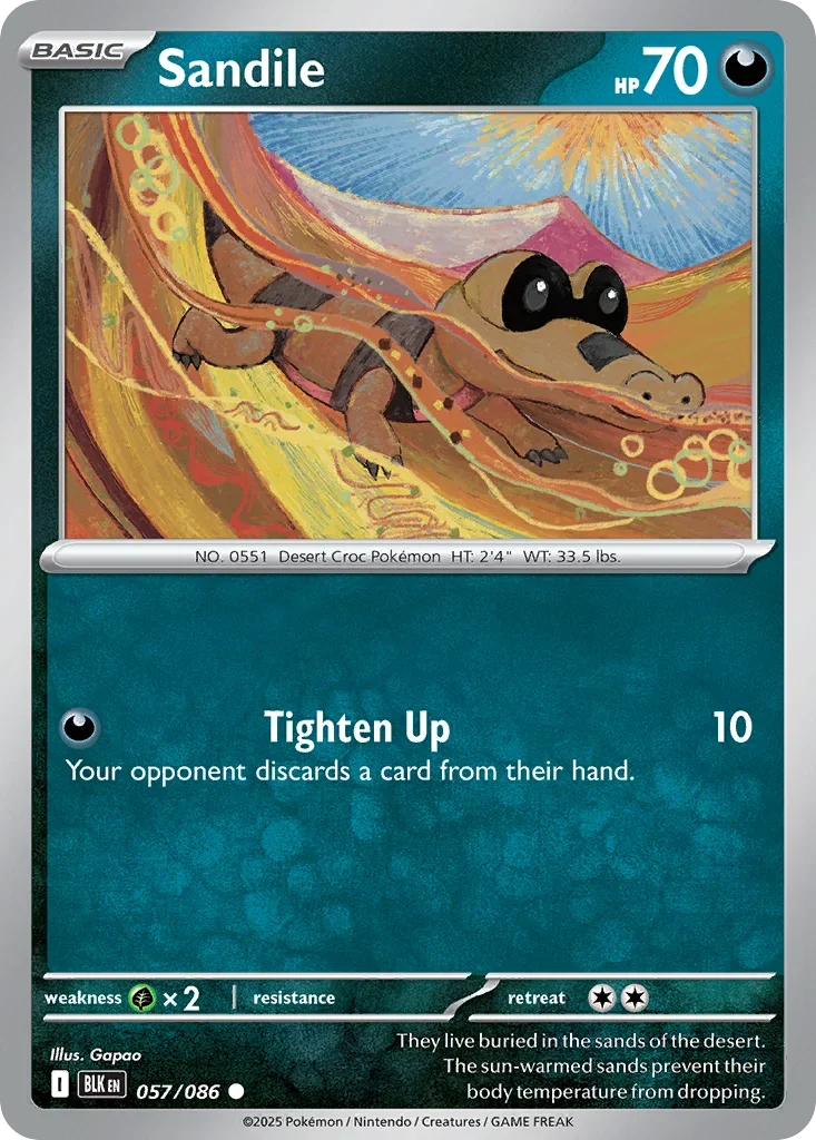 Sandile 57 Pokémon card - Common