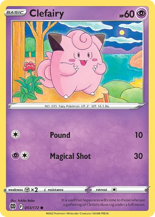 Clefairy 053 Pokemon card from Brilliant Stars set
