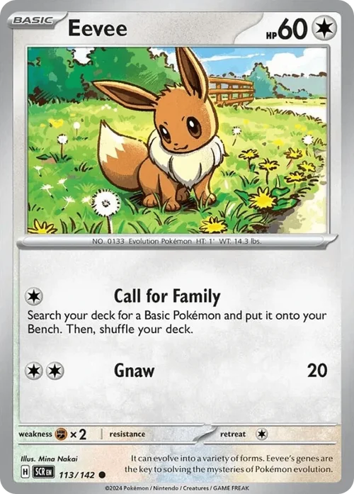 Eevee 113 Pokemon card from Stellar Crown set