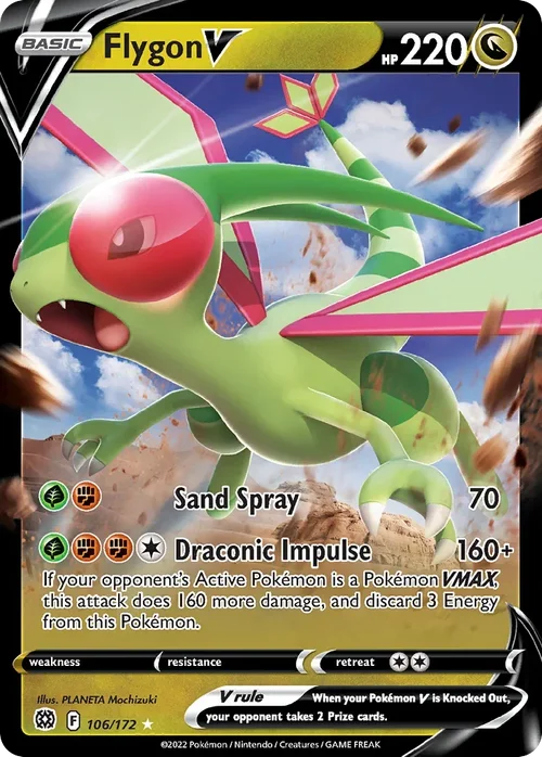 Flygon V 106 Pokemon card from Brilliant Stars set