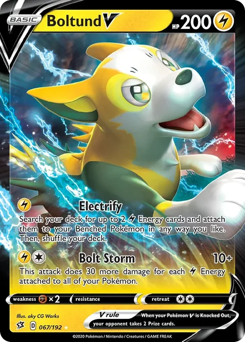 Boltund V 67 Pokemon card from Rebel Clash set