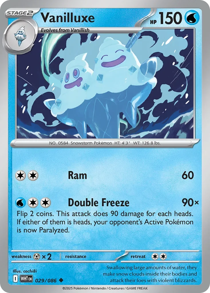 Vanilluxe 29 Pokemon card from White Flare set