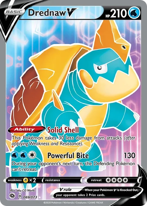 Drednaw V 69 Pokemon card from Champion's Path set