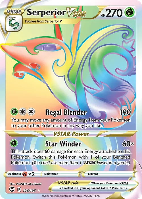 Serperior VSTAR 196 Pokemon card from Silver Tempest set