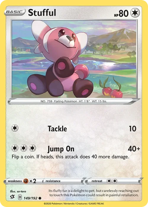 Stufful 149 Pokemon card from Rebel Clash set