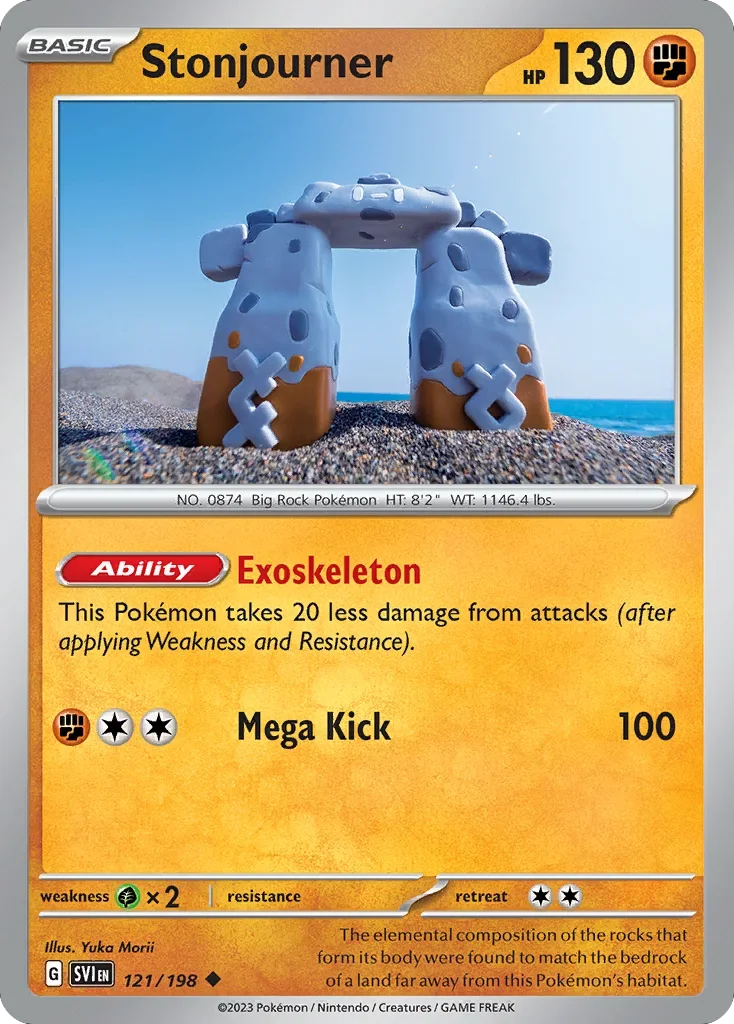 Stonjourner 121 Pokemon card from Scarlet & Violet set
