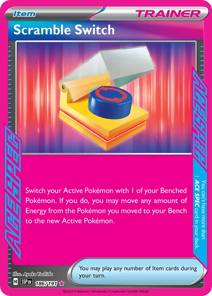 Scramble Switch 186/167 Pokemon card from Surging Sparks set