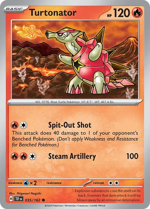Turtonator 35 Pokemon card from Temporal Forces set