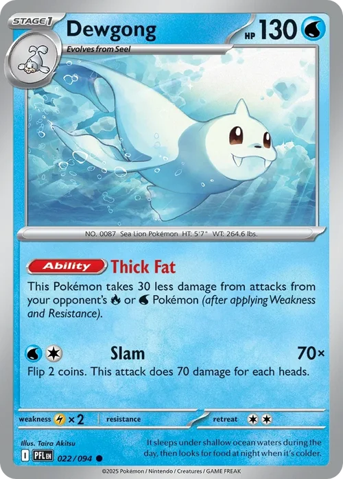Dewgong 22 Pokémon card from Phantasmal Flames set