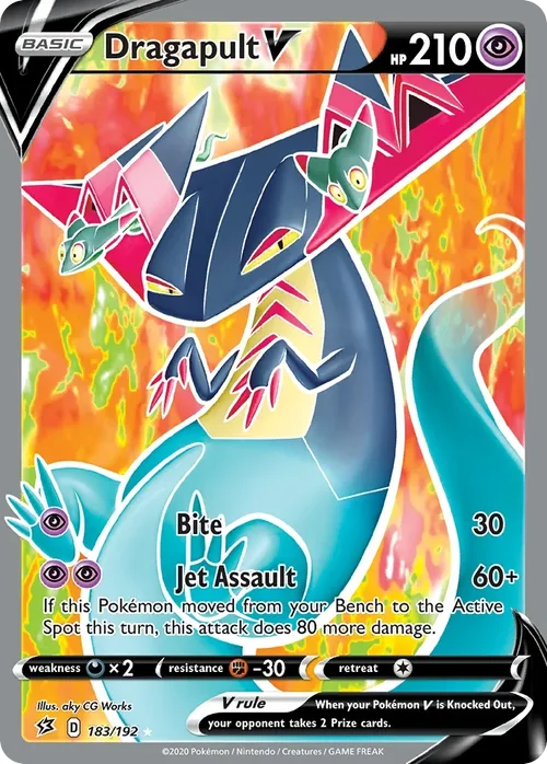Dragapult V 183 Pokemon card from Rebel Clash set