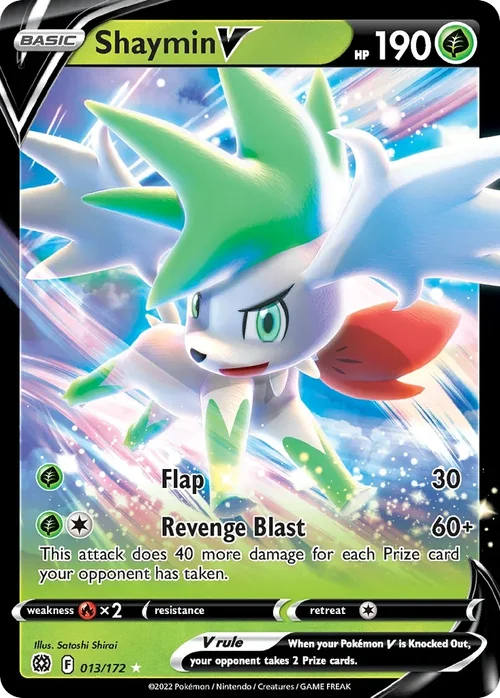 Shaymin V 013 Pokemon card from Brilliant Stars set