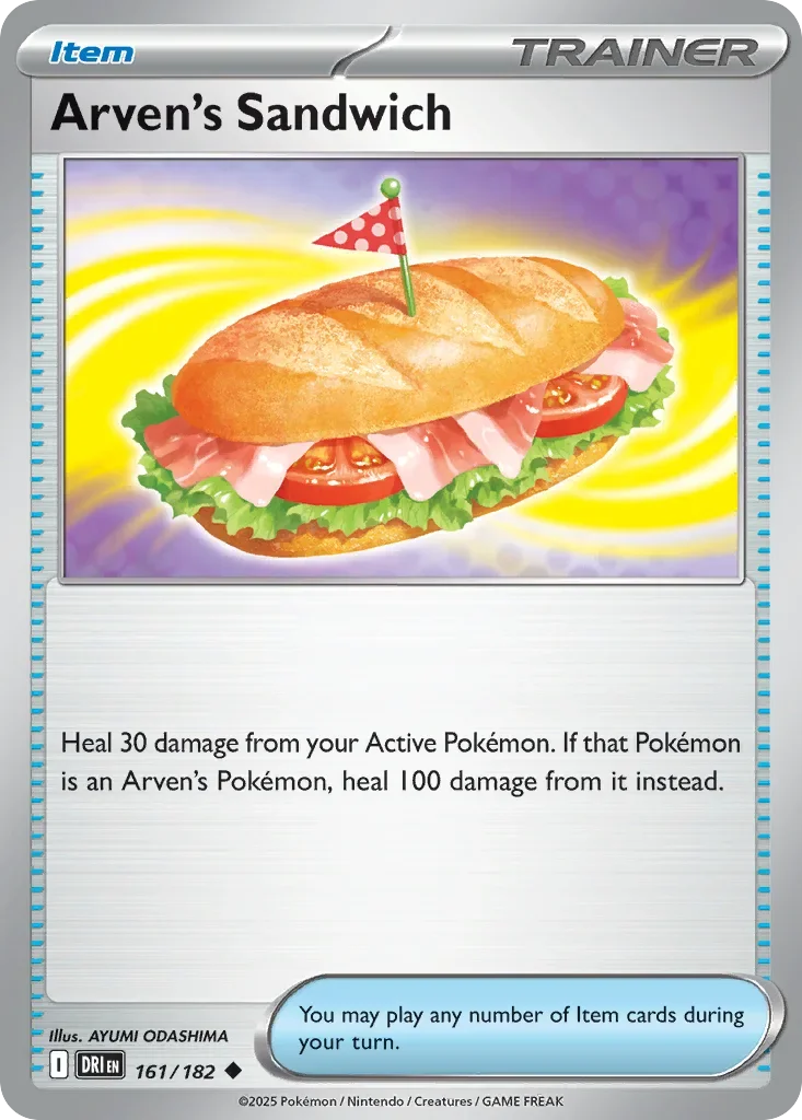 Arven's Sandwich 161 Pokemon card from Destined Rivals set