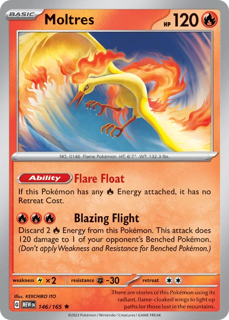 Moltres 146 Pokémon card