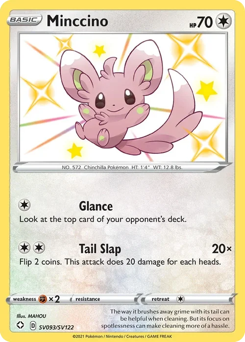 Minccino SV093 Pokemon card from Shining Fates set