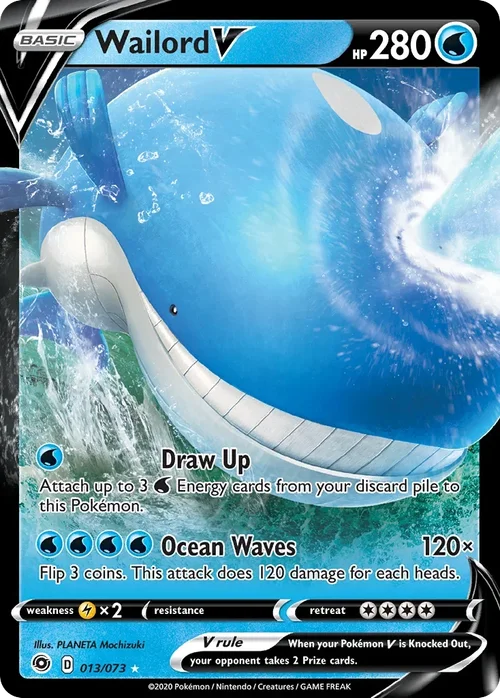 Wailord V 13 Pokemon card from Champion's Path set