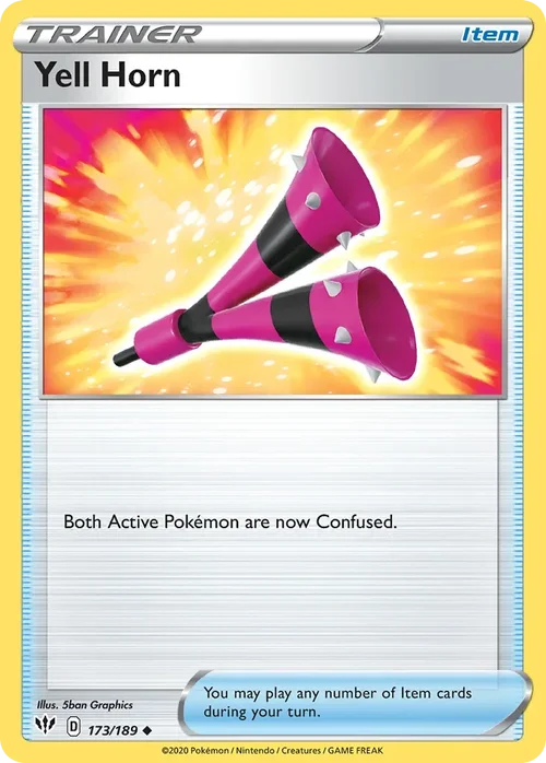 Yell Horn 173 Pokemon card from Darkness Ablaze set