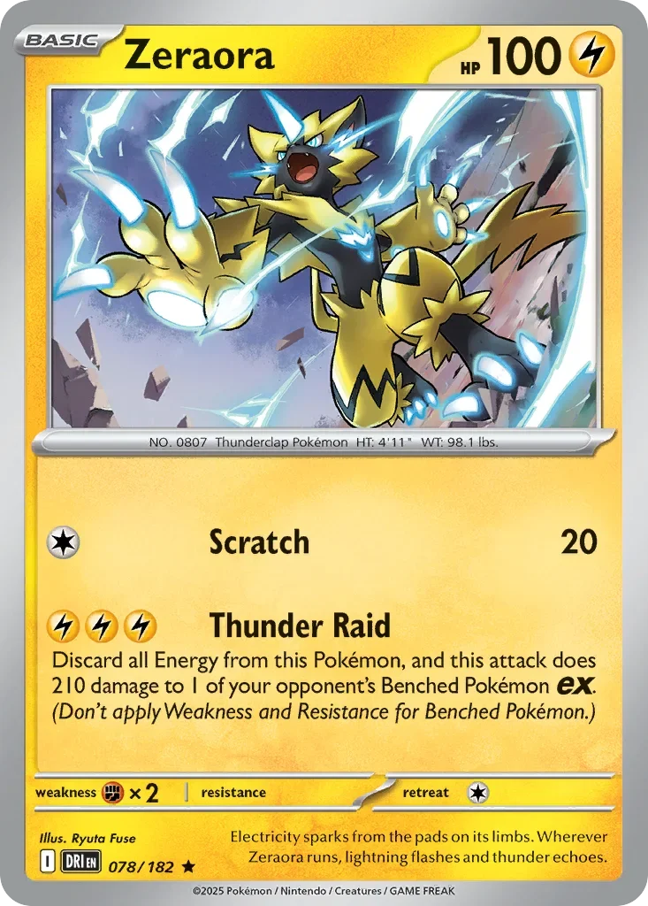 Zeraora 78 Pokemon card from Destined Rivals set