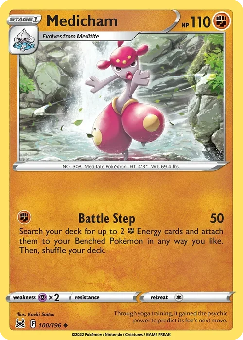 Medicham 100 Pokemon card from Lost Origin set