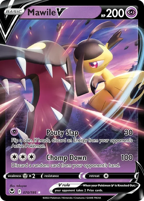 Mawile V 70 Pokemon card from Silver Tempest set