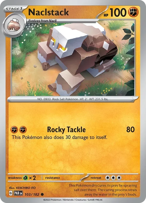Naclstack 103 Pokemon card from Paradox Rift set