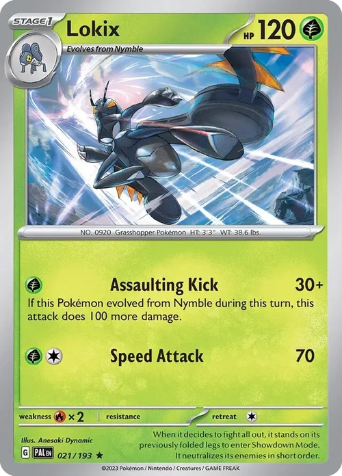 Lokix 21 Pokemon card from Paldea Evolved set