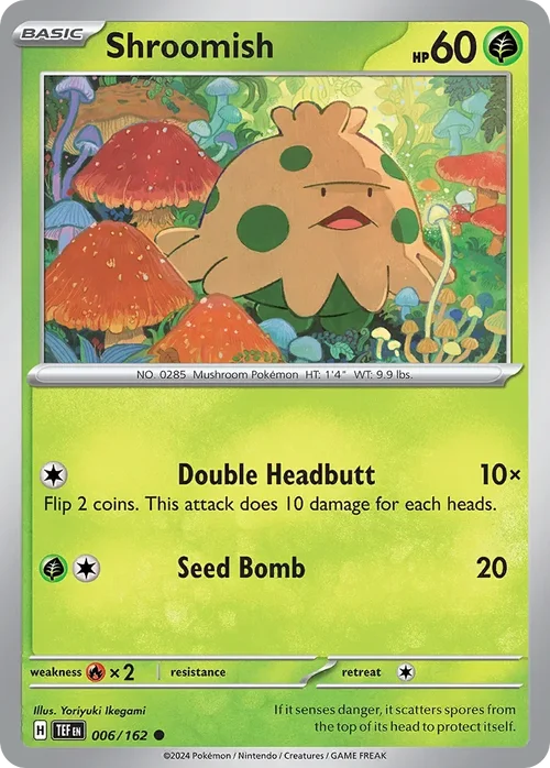Shroomish 6 Pokemon card from Temporal Forces set