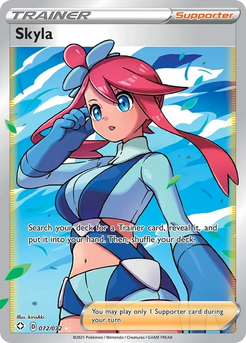Skyla 72 Pokemon card from Shining Fates set