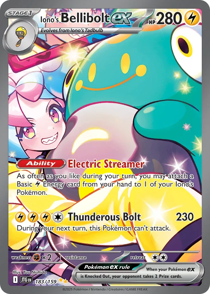 Iono's Bellibolt ex 183 Pokémon card from JTG set