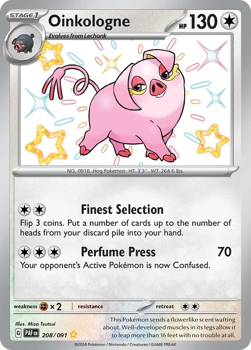 Oinkologne 208 Pokemon card from Paldean Fates set