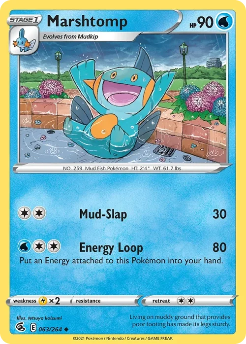 Marshtomp 63 Pokemon card from Fusion Strike set