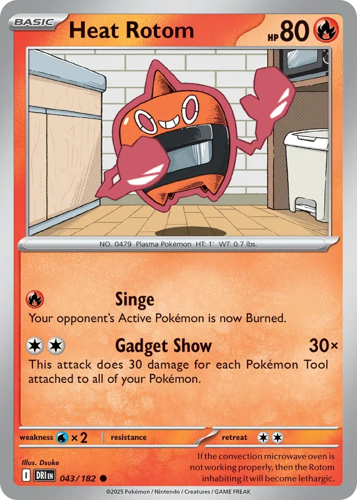 Heat Rotom 43 Pokemon card from Destined Rivals set