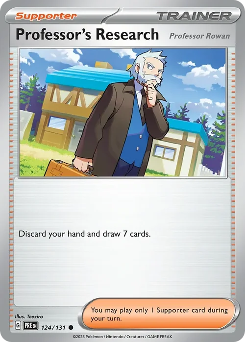 Professor's Research 124 Pokemon card from Prismatic Evolutions set