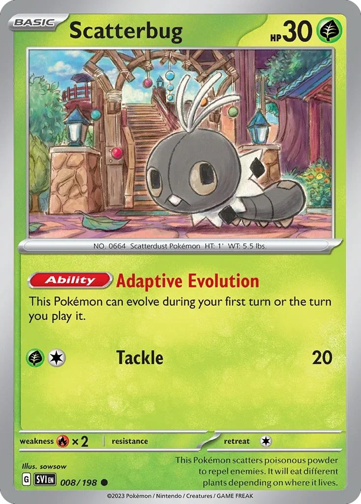 Scatterbug 8 Pokemon card from Scarlet & Violet set
