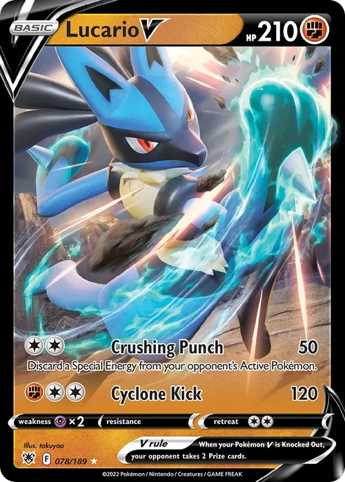 Lucario V 078 Pokémon card from Astral Radiance set