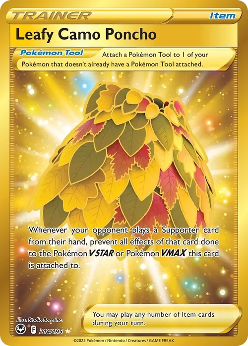 Leafy Camo Poncho 214 Pokemon card from Silver Tempest set
