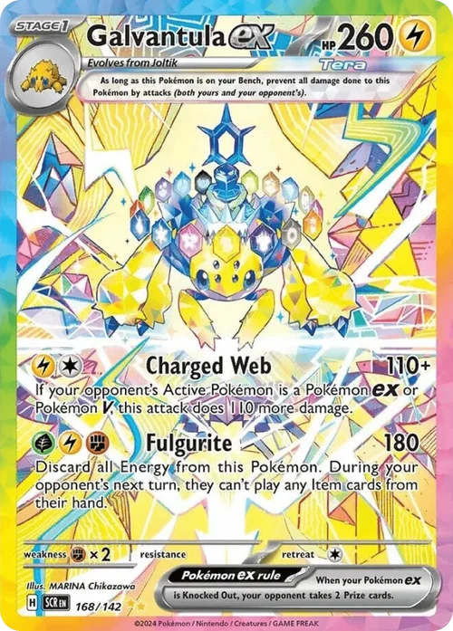 Galvantula ex 168 Pokemon card from Stellar Crown set