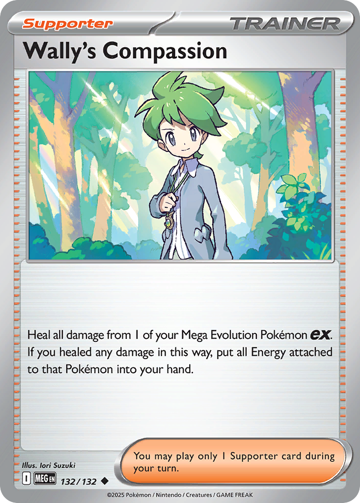 Wally's Compassion 132 Pokemon card from Mega Evolution set