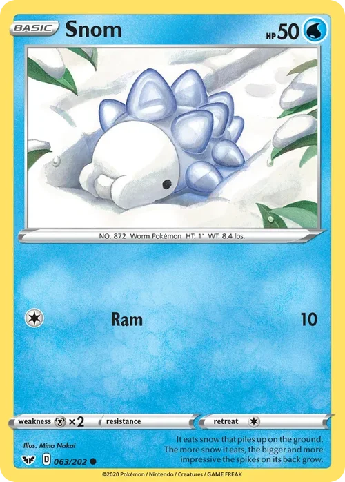 Snom 63 Pokemon card from Sword & Shield set