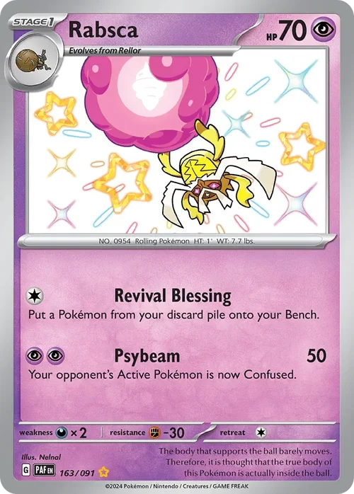 Rabsca 163 Pokemon card from Paldean Fates set