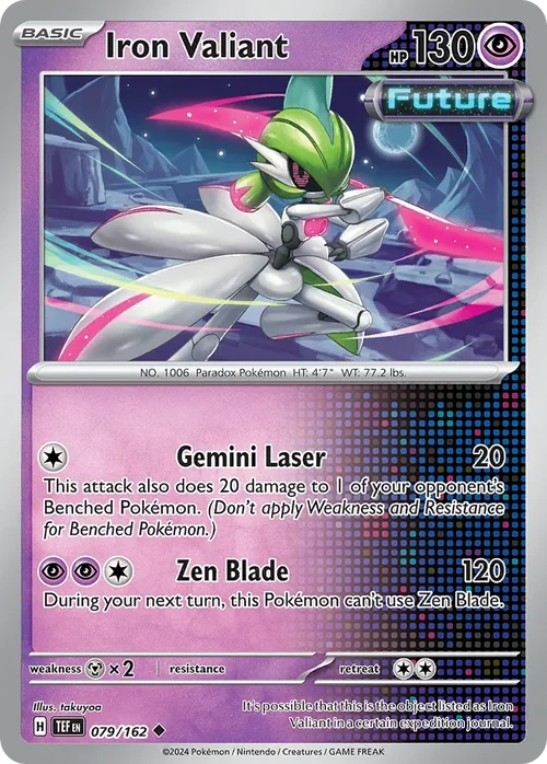 Iron Valiant 79 Pokemon card from Temporal Forces set
