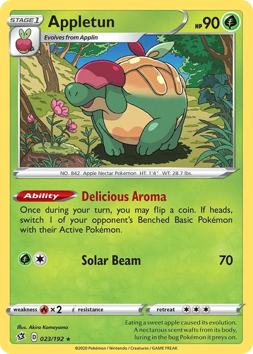 Appletun 23 Pokemon card from Rebel Clash set