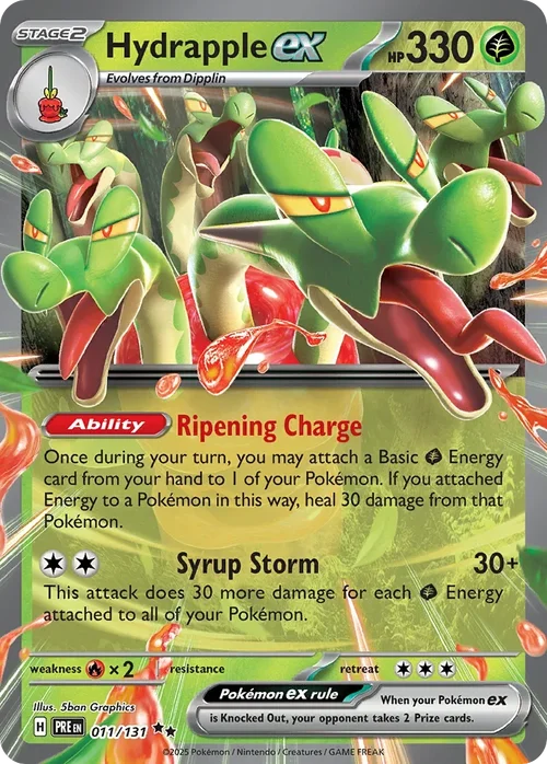 Hydrapple ex 11 Pokemon card from Prismatic Evolutions set