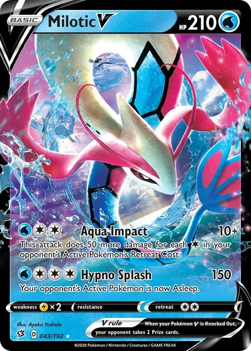 Milotic V 43 Pokemon card from Rebel Clash set