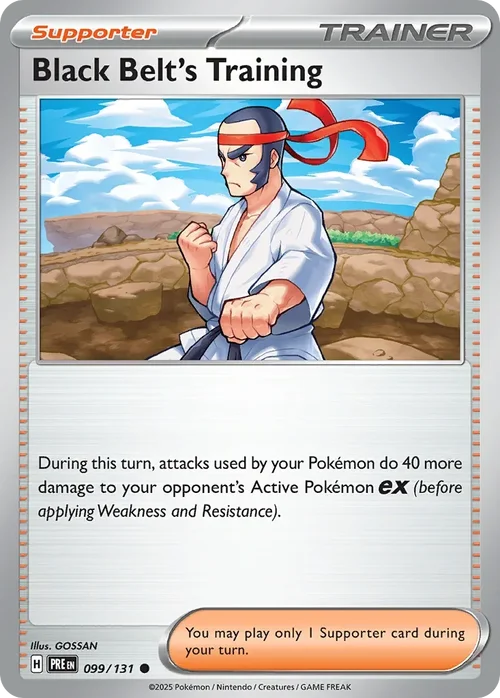 Black Belt's Training 99 Pokemon card from Prismatic Evolutions set
