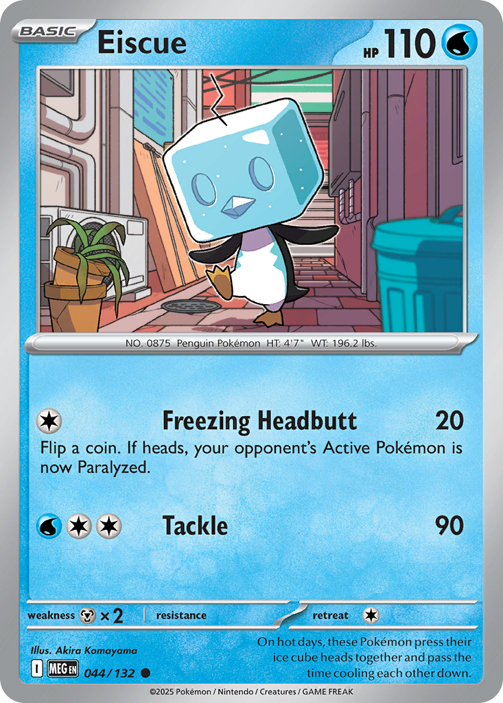 Eiscue 44 Pokemon card from Mega Evolution set