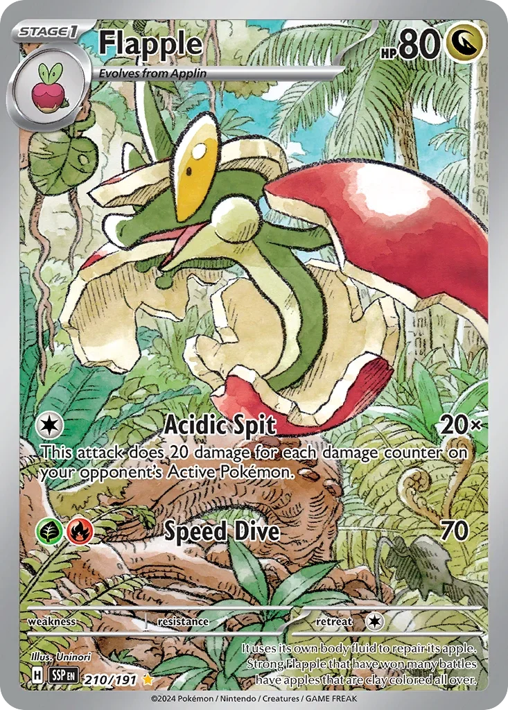 Flapple 210/167 Pokemon card from Surging Sparks set
