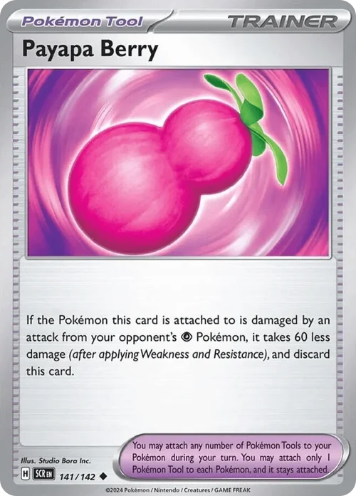Payapa Berry 141 Pokemon card from Stellar Crown set