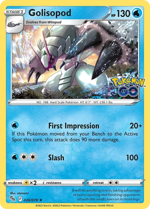 Golisopod 26 Pokemon card from Pokemon GO set