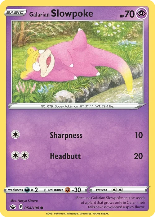 Galarian Slowpoke 54 Pokemon card from Chilling Reign set